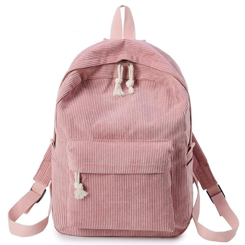 Preppy Style Soft Fabric Backpack
