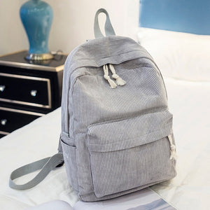 Preppy Style Soft Fabric Backpack