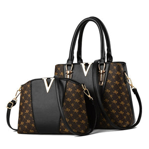 2 PCS Women Bags Set Leather Handbag